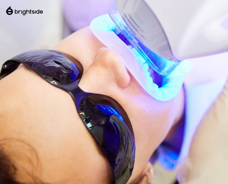 Image of person at a teeth whitening treatment