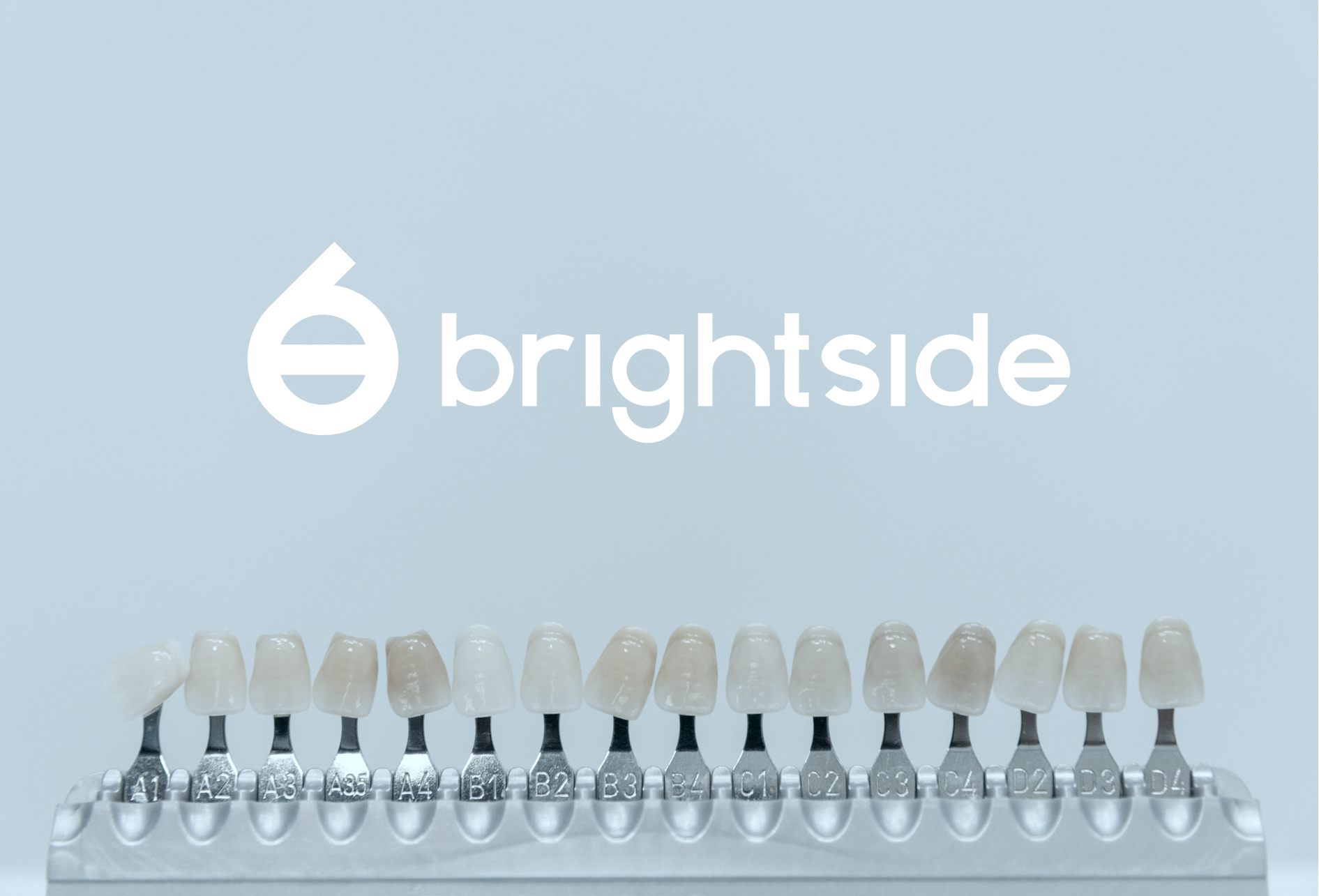 Brightside logo above dental shade guide